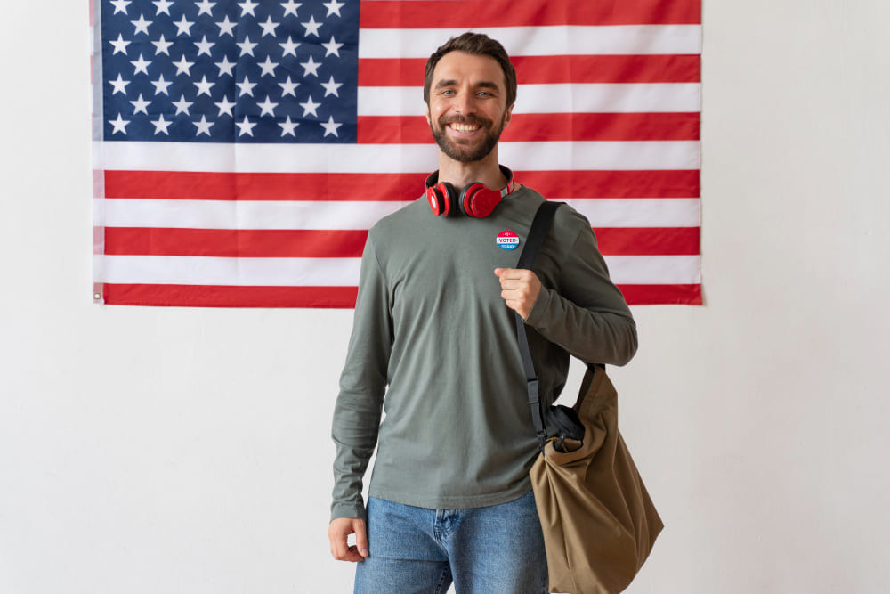 visa F1 estudiante americano con mochila