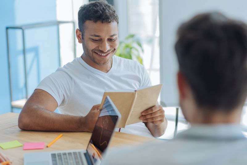 boy going through his immigration paperwork