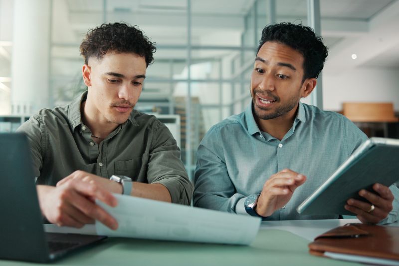 guys checking immigration documents