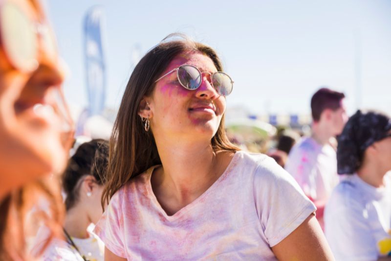 young girl enjoying the festival