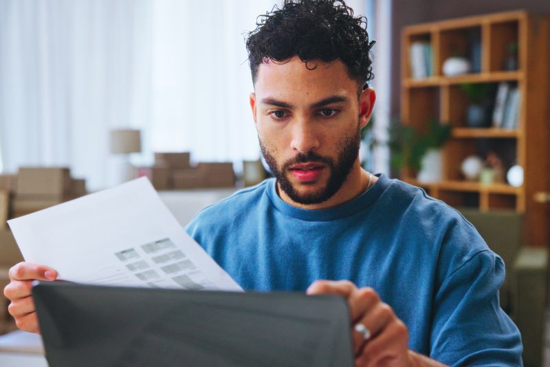 boy doing paperwork