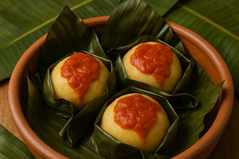 Bollitos pelones con hoja de platano Bollitos pelones con hoja de platano